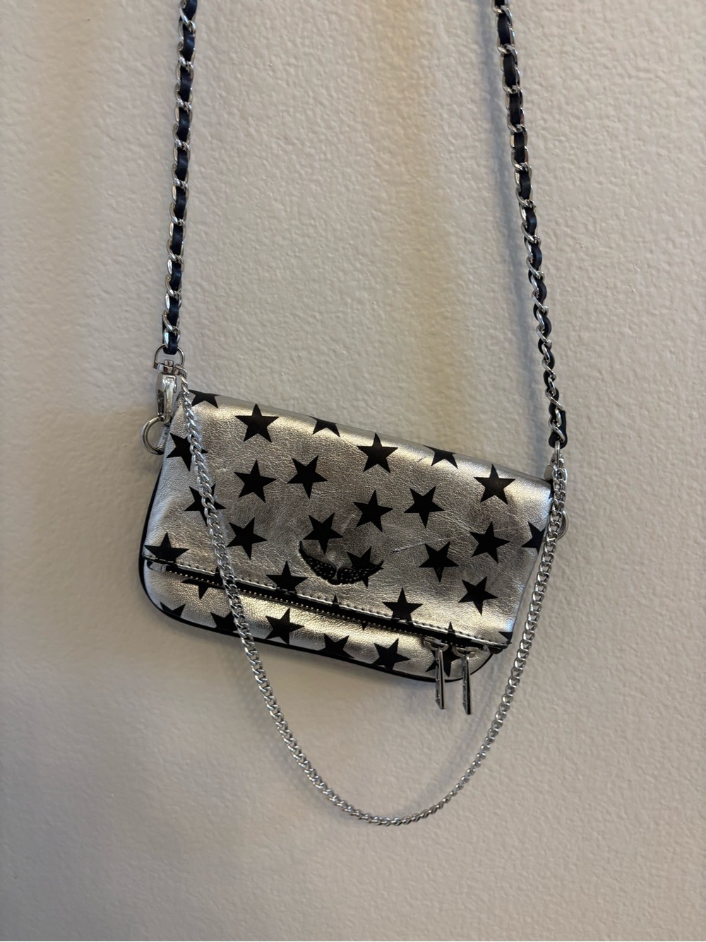 Zadig & Voltaire Rock Star Print Crossbody Bag In Silver - Picture 3 of 14